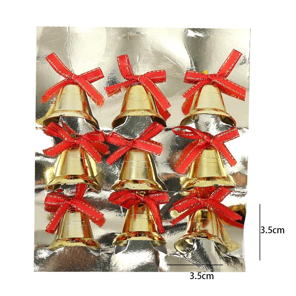 Christmas Small Bell Ornament Xmas Tree Garland Hanging Ornament Bow Bells Home Xmas New Year Gift Party Decor Supplies 2.5-5cm