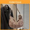 Versatile Large Capacity Korean Style Plaid Tote Bag With Soft Nylon Material For Everyday Use