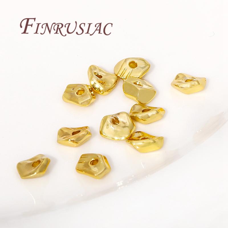 High Quality Metal Beads For Bracelets Beading Beads DIY Jewelry Making Findings 2 Sizes 18K Gold Plated Irregular Spacer Beads