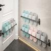 Wall Mounted Slipper Holder Aluminum Bathroom Wall Hanging Slipper Rack Shoe Organizer with