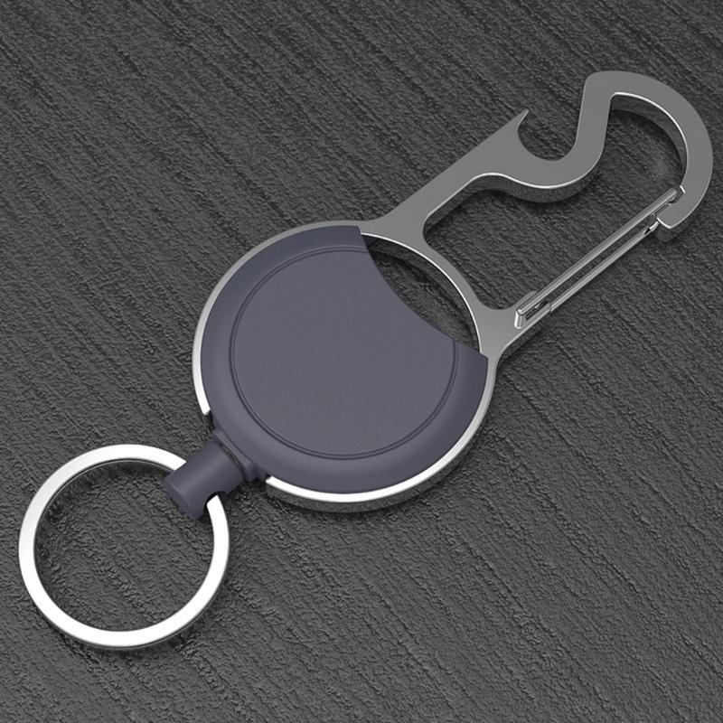 Strong Casing Keychains Retractable Badge Holder Nylon Woven Rope Keyring Coiled