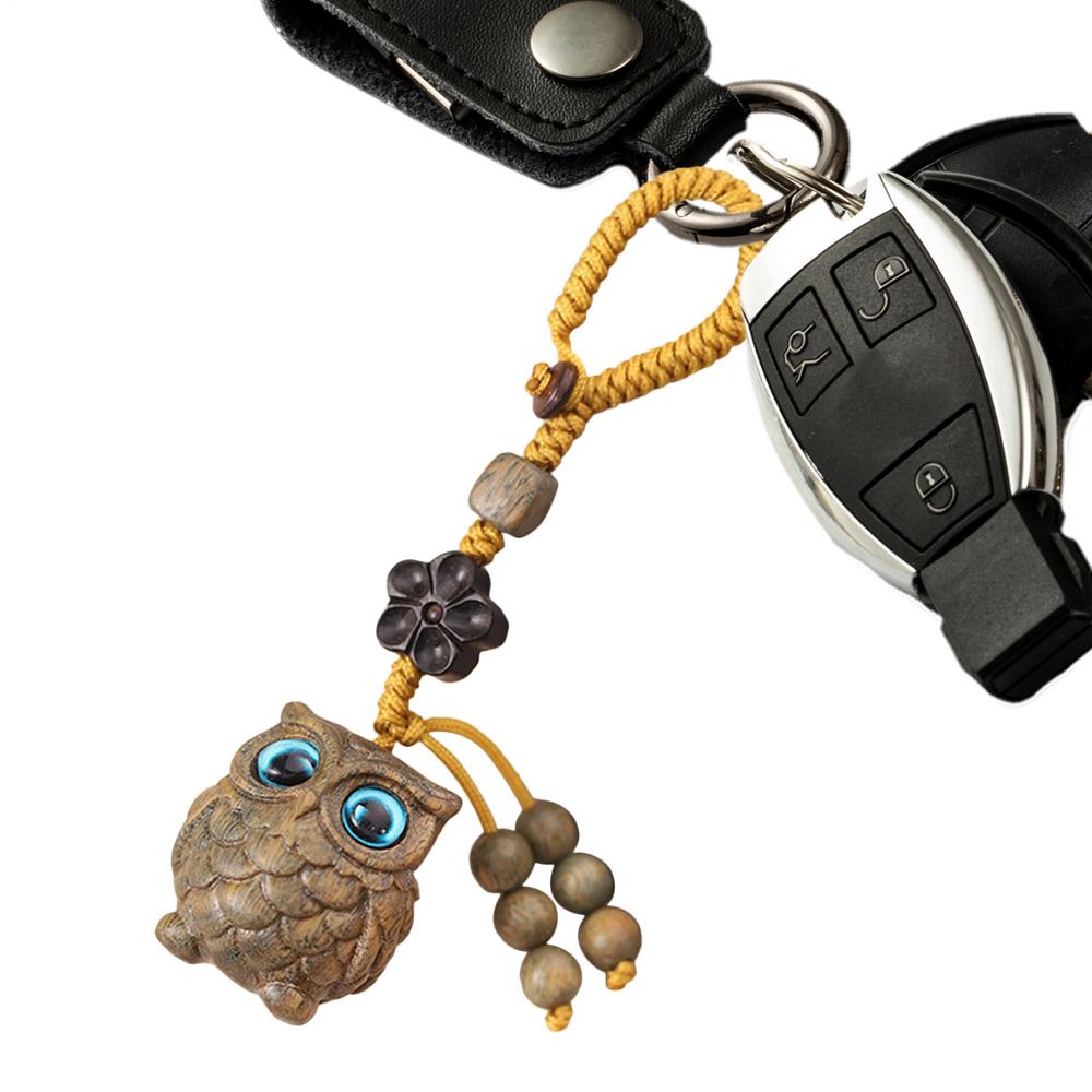 Owl Wooden Keychain Portable Fashionable Phone Charm Delicate Owl Decor Purse Pendant For Family Friends Colleagues