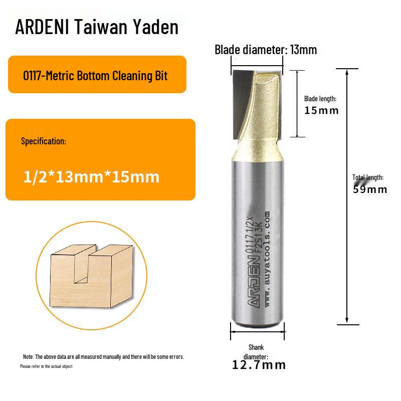 Yaden Metric Flat Bottom Woodworking Cutter: Slotting, Rebating, Milling, Trimming, Engraving, & Router.