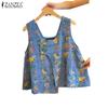 ZANZEA Women Summer Floral Print Casual Sleeveless Tank Tops