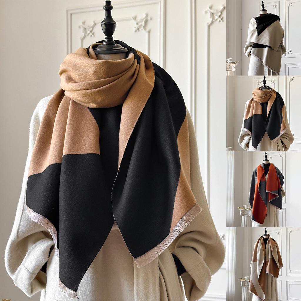 Ladies' Scarf With High-end Feel, Plaid Shawl, Versatile Tassel Scarf
