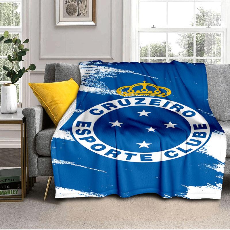 Cru-zeiro Esporte Club Crest Printed Throws Blanket Soft Flannel Blankets for Couch Bed Gifts for Men Women Picnic Blanket Christmas Gifts