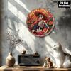 Skull Wine Metal Sign 8x8 Inch Round Aluminum 2D Flat Wall Art Decor for Home Bar Cafe Kitchen Office Holiday Gift