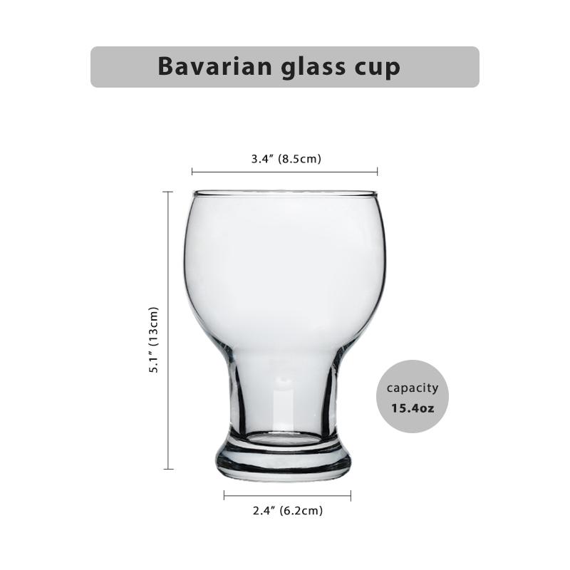 

Баварский стакан для пива / сока / кофе, 15 унций, стеклянная посуда, стаканы для пива, сока, молока - настраиваемые узоры 401-500ml