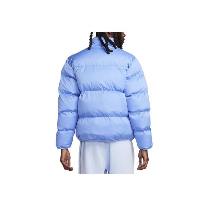 Nike Sportswear Club Solid Logo Stand Collar Long Sleeve Cotton Jacket Men Tops Blue FB7368-450