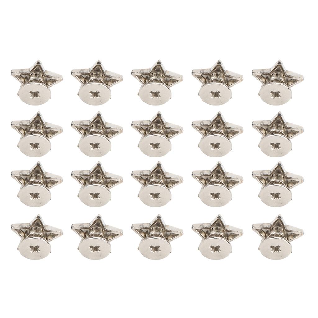 20Pcs Star Shape Rivet Stud Button DIY Clothes Shoes Decoration Accessories with Screws