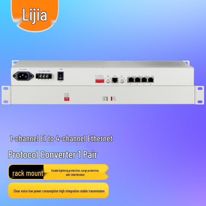 

LIJIA LJ-E1F4 Rack-mount E1 to Ethernet Protocol Converter