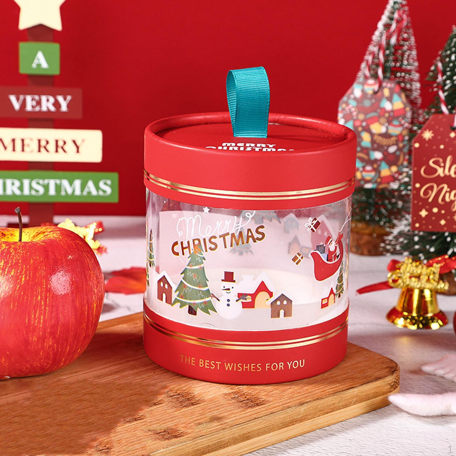 

Рождественская коробка конфет, печенье, портативный праздничный подарок, рождественское угощение для праздничного декора