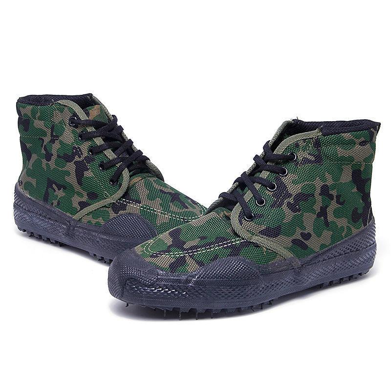 

Labor protection liberation shoes, male and female students military training shoes, high-top camouflage shoes, female high-waisted training shoes 45