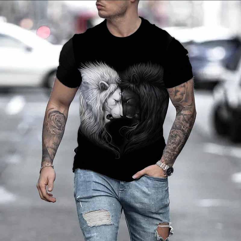 Tricou pentru bărbați, cu imprimeu 3D, cu animale, cu șoarece, la modă de vară, ocazional, sport în aer liber, fitness, cu gât rotund, cămașă cu mânecă scurtă pentru bărbați