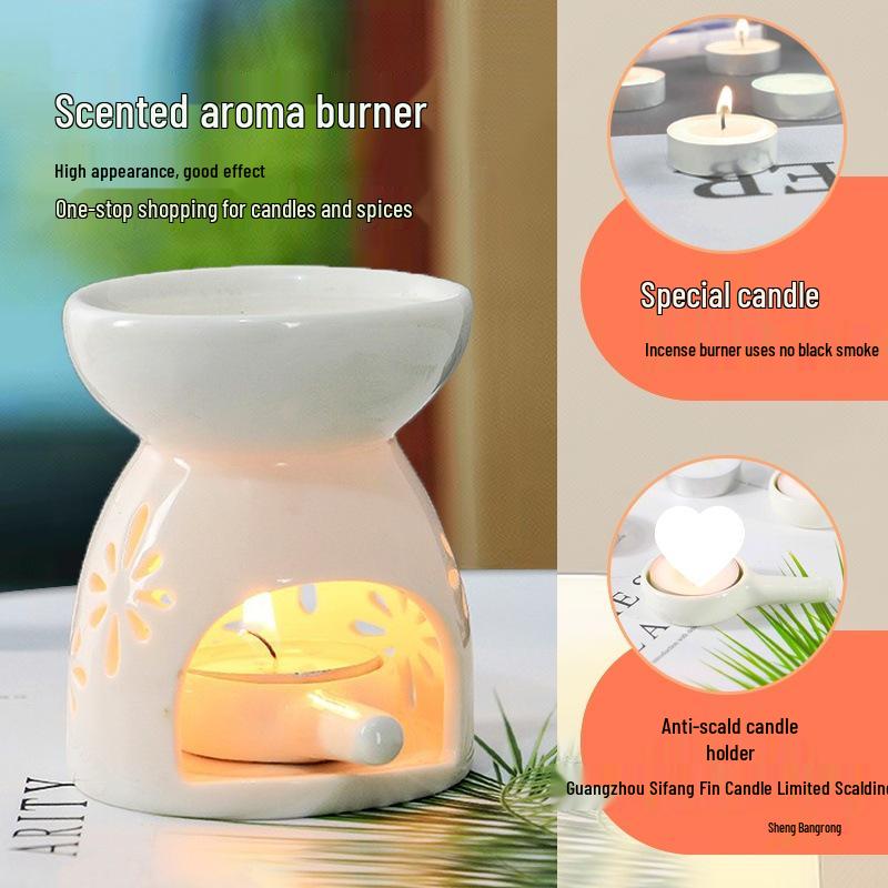 Ceramic Aromatherapy Candle Lamp and Incense Burner for Indoor Use and Salons