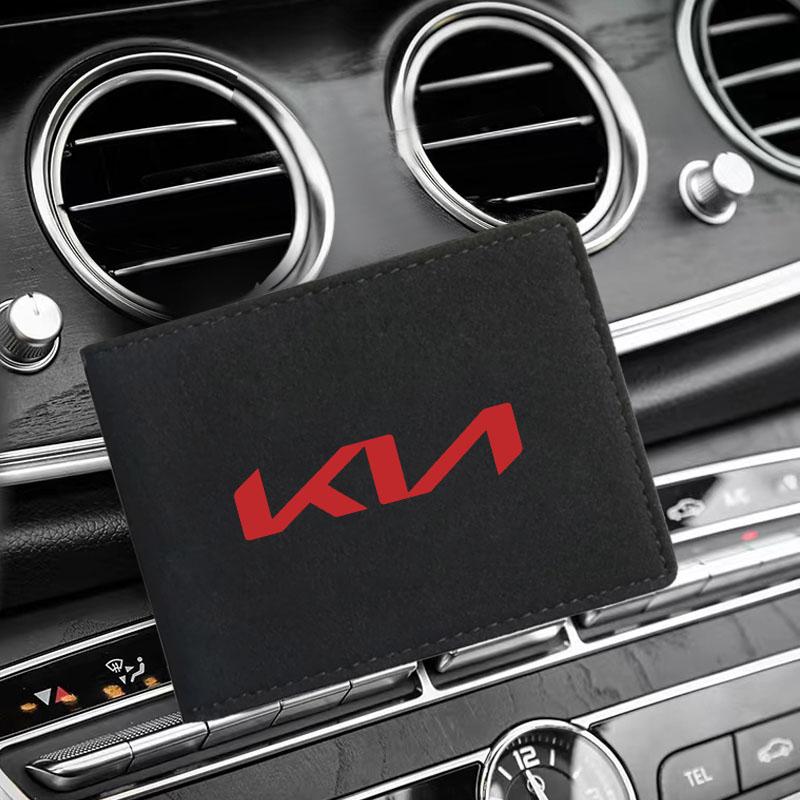 Car Emblem Driver License Cover ID Credit Card Holder Accessories For KIA Rio Ceed Sportage Cerato Soul Sorento K2 K5 Flip