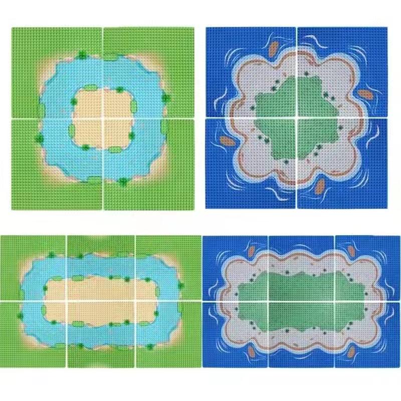 Non-Toxic 32*32*16*16 Dots Base Plate Building Block Diy City Traffic Road Figures Construction Toys Bricks Baseplates For Kids Toys