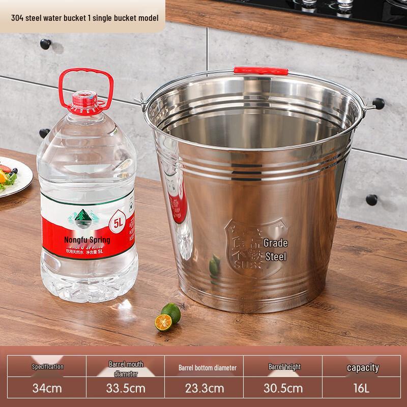 Yuzhuxun Food-Grade 304 Stainless Steel Round Bucket