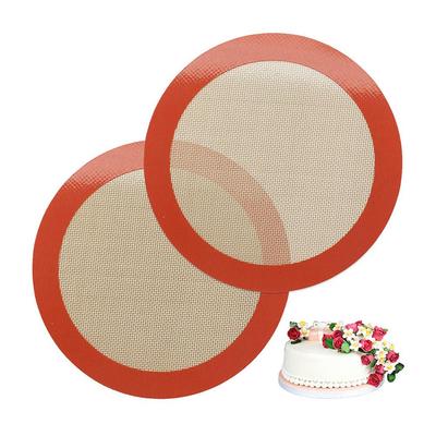 Non Stick Reusable Round Silicone Baking Mat Heat Resistant Pastry Cake Pan Liner Baking Sheets Pads Bread for Oven Air Fryer