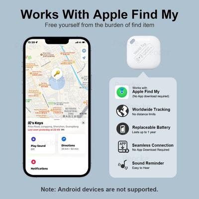 מכשיר מעקב מיני עבור Apple Find My Key iTag חכם מאתר ילדים חיות מחמד רכב GPS מאתר אבוד מאתר Bluetooth חכם מערכת IOS