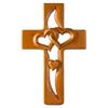 Christian Intertwined Heart Wooden Cross Valentine's Day Log Cross Pendant  Easter