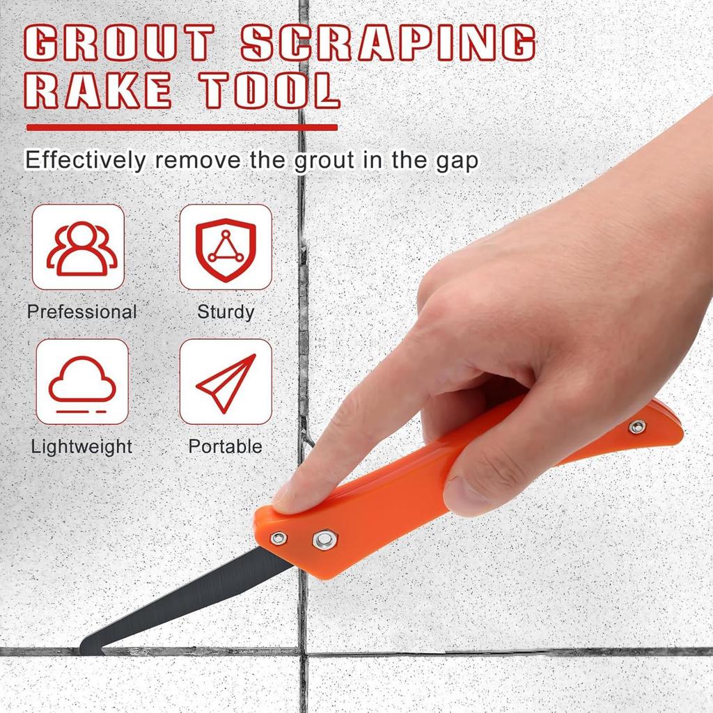 Grout Scraping Tool 10X Grout Saw Grouting Accessories 5 Pack Extra Replacement Cutter Heavy-Duty Scraper Grout Removal Tool Set