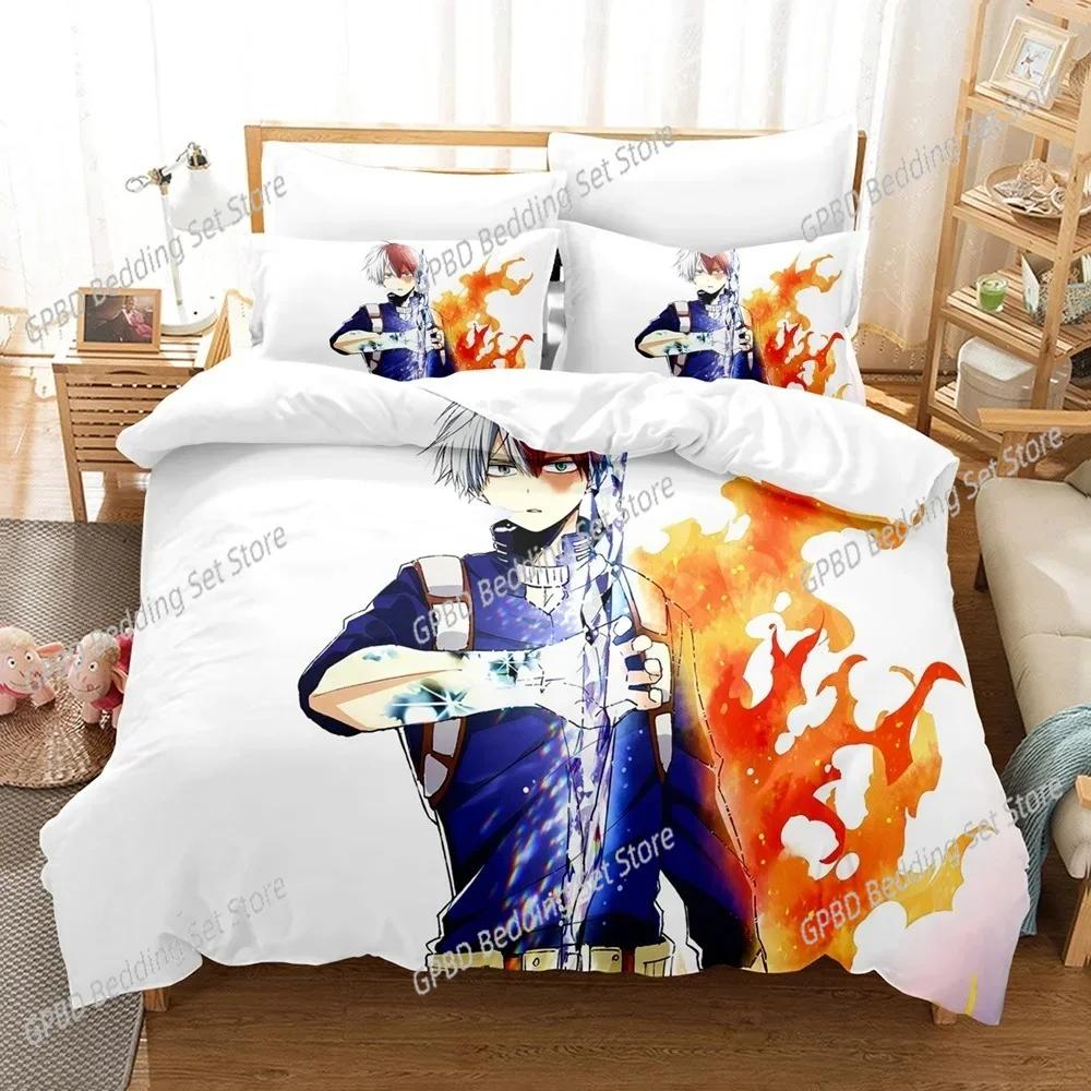 Anime Bedding Set My Hero Academia Comfortable Duvet Quilt Cover Pillowcase Bedding Set Children Bedroom Decoration Home Textile