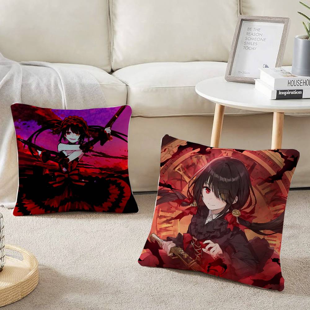 T-Tokisaki Kurumi Pillow Case Home Decor Throw For Sofa Bed Car Room Decor Gift Idea