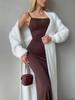 Mink Velvet Long Cardigan Sweater for Women, Loose Loose Lazy Style for Autumn and Winter, Fluffy and Soft, Layered with a Knit Jacket
