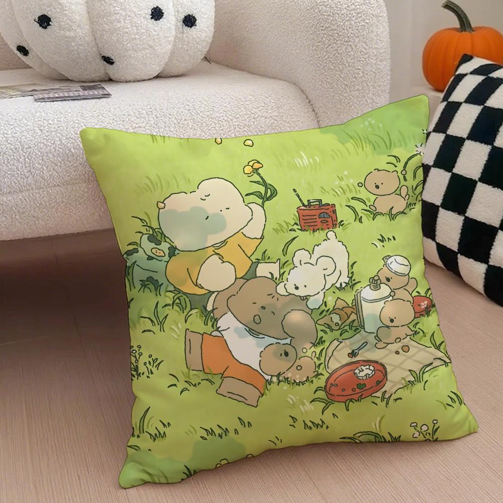 Author Somdoo Cute Animals Quiat And Peaceful Cushion Cover Throw Pillow Cover Hidden Button Durable Polyester Chair Cushion