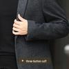 Futing Men's Wool Blend Easy-Care Business Casual Blazer
