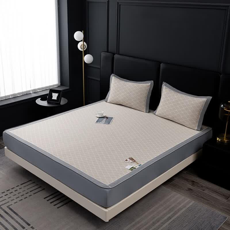 Light Luxury Cooling Ice Silk Fitted Sheet Set
