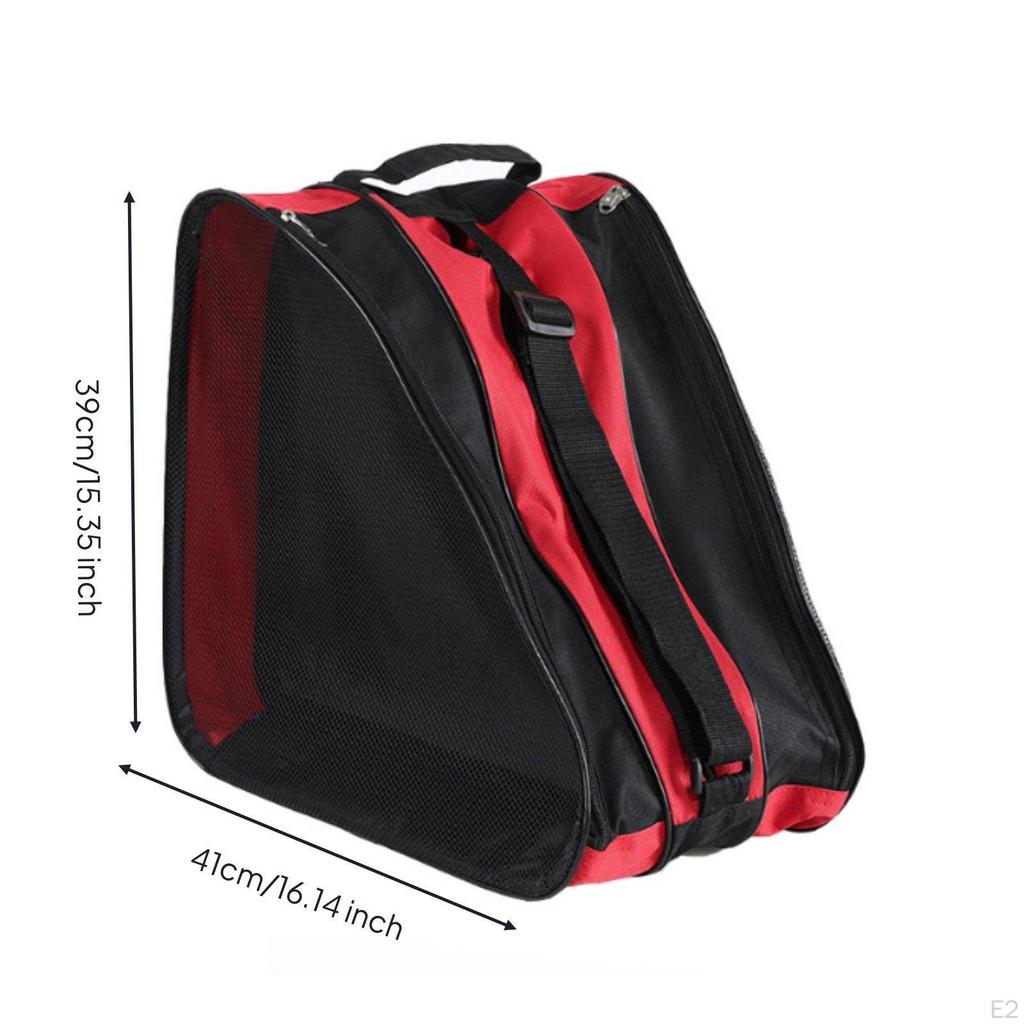 Roller Skate Carrier Bag Large Capacity Single Shoulder for Adults, Kids Blue