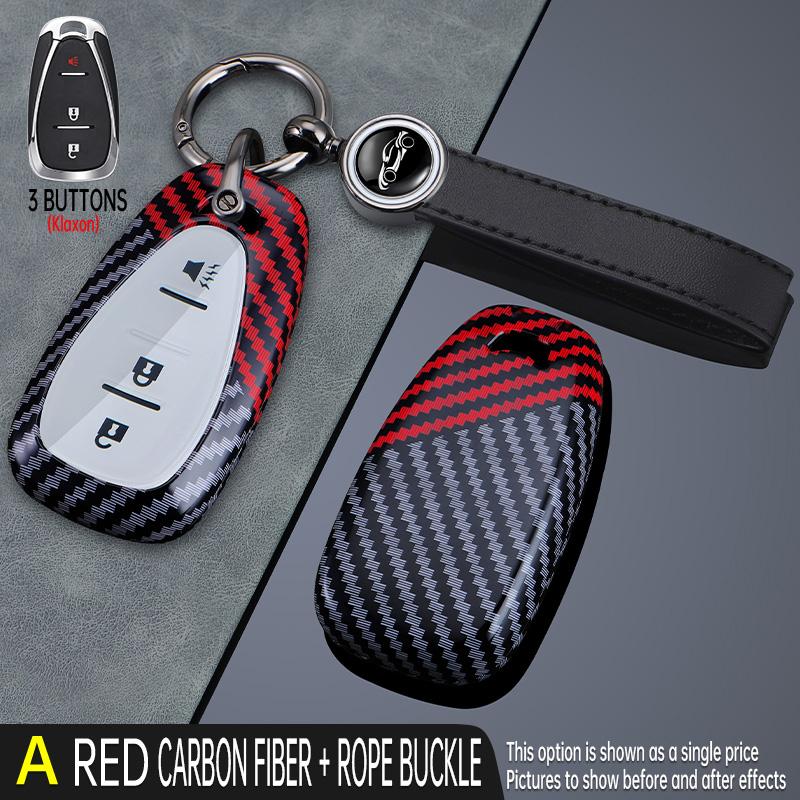 Copritasto in Fibra di Carbonio Custodia Guscio per Chiave Auto Chevrolet Onix Equino Cruze Spark Sonic Camaro Volt Bolt Malibu Blazer Traverse