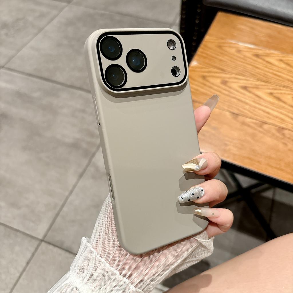 Matte PC Original Machine Feel Lens Protection Phone Case for iPhone 17 16 15 14 Plus 13 12 11 Pro Max Shockproof Bumper Cover