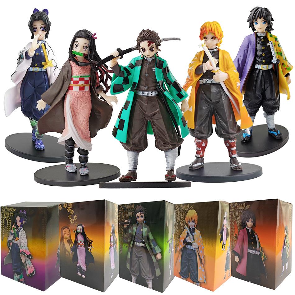 Anime Demon Slayer Figurka Kamado Tanjirou Nezuko Figurki Akcji Model Zabawki Figurka Zenitsu Inosuke Kimetsu No Yaiba Figura