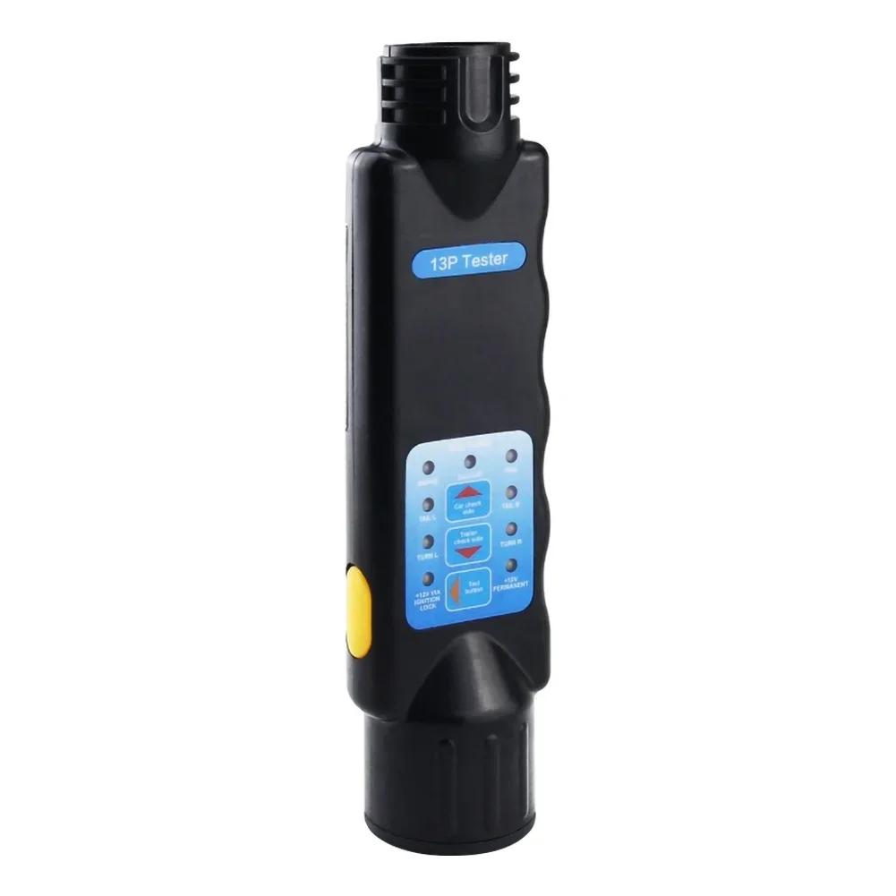 12V 13 Pinli Araba Kamyon Treyler Fiş Soket Test Cihazı Kablolama Devre Işık Test Aracı Teşhis Aracı Siyah Adaptör Otomatik Teşhis Aracı