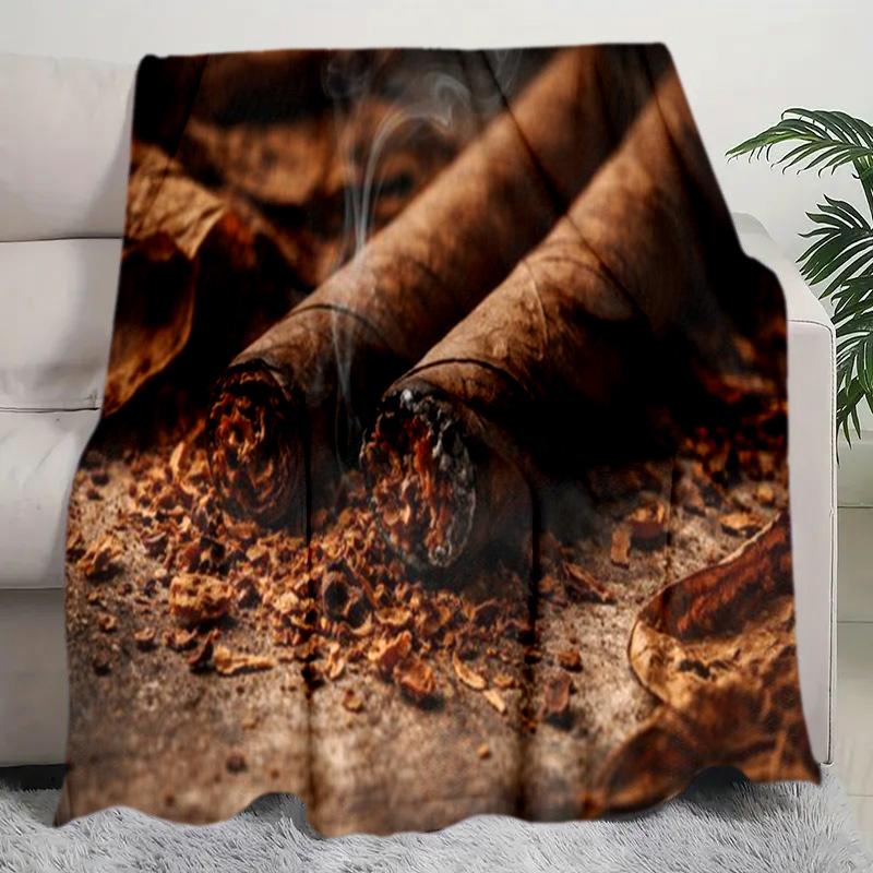 Coffee Bean Cigar Blanket Soft Comfortable All Seasons Perfect Sofa Office Naps Trips Birthday Gift Christmas Present