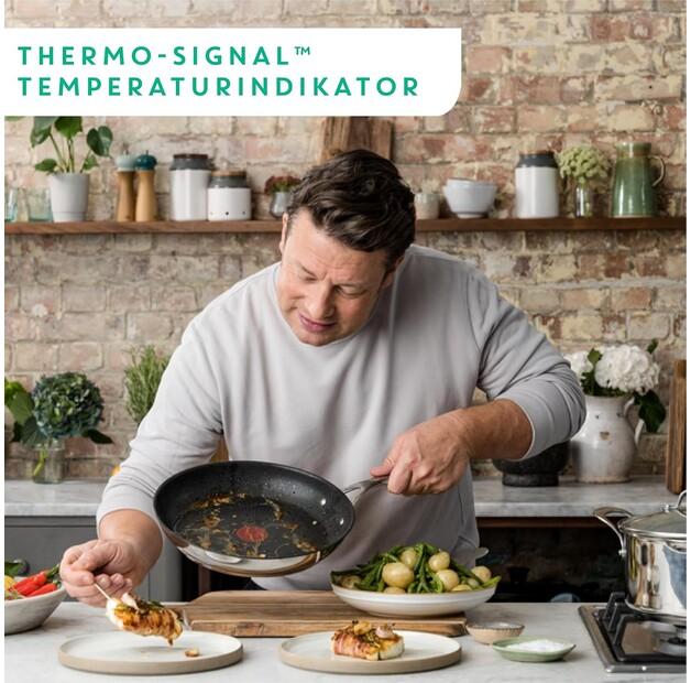 Набор сковородок Tefal E304S344 Jamie Oliver Cook's Direct из нержавеющей стали, 3 шт.