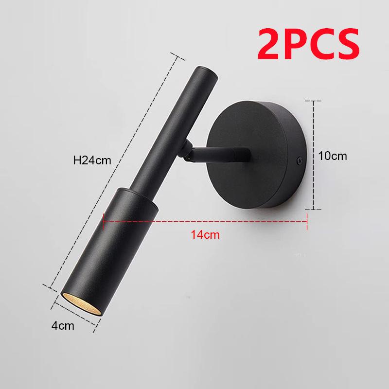 Bedroom Besides Wall Light 350° Rotatable Adjustable Angle Indoor LED Wall Lamp Light Fixture Aluminum Spotlight