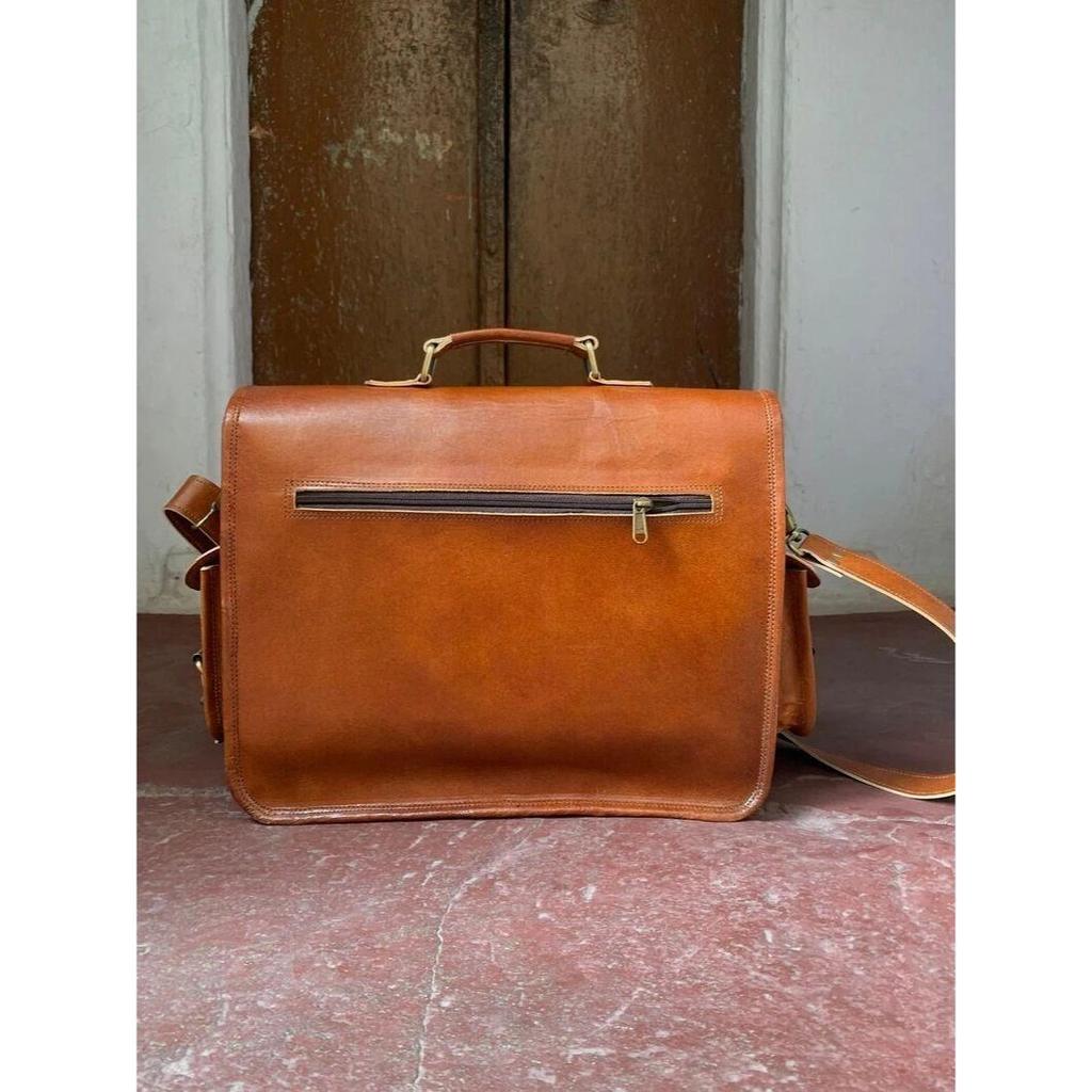 Bag Laptop Leather Genuine Briefcase Messenger Vintage Men Satchel Shoulder Men