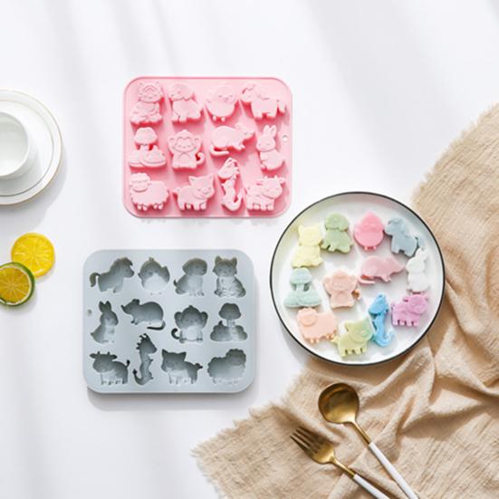 12 Zodiac Silicone Ice Mold Chocolate Dessert Making Mold Flexible Ice Maker 12 Cavity Popsicle Molds for Halloween Party Drinks