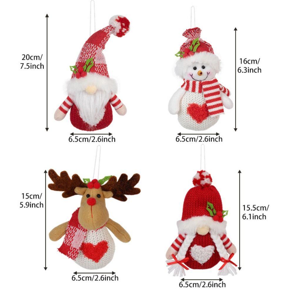Cartoon Christmas Pendant Soft Elk Snowman Girl Santa Claus Hanging Ornaments Cute Handmade Christmas Tree Decoration