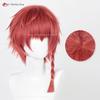 Anime Ranze Kurona Cosplay Wig Scalp/Fluffy 38cm Short Kurona Ranze Wigs With Red Braid Heat Resistant Hair Party Wig + Wig Cap