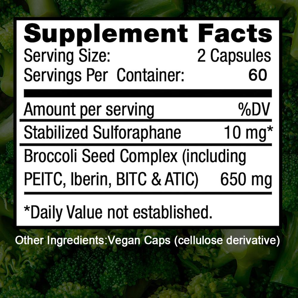 Doplněk Sulforafan - Extrakt ze semen brokolice 650 mg 120 vegetariánských kapslí