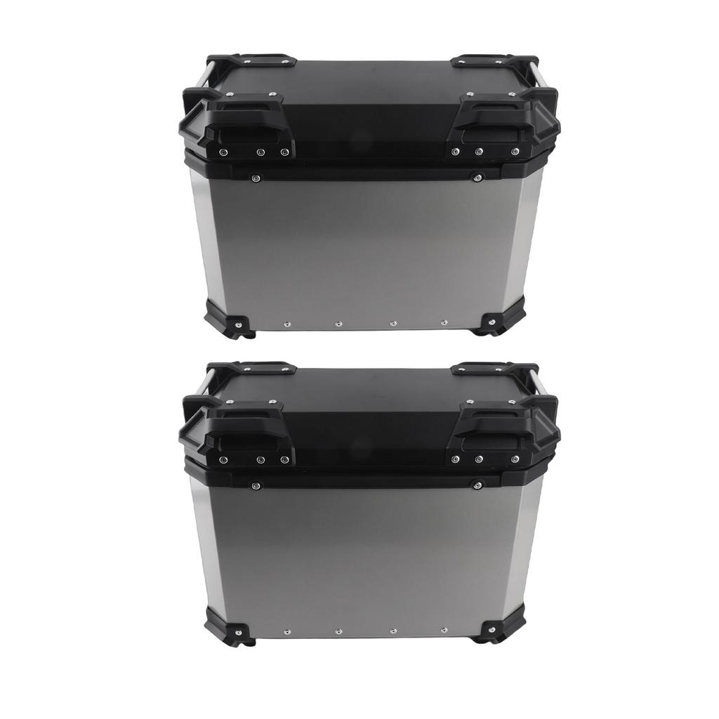 2PCS Motorcycle Side Box 35L Large Capacity Aluminum Alloy Hard Saddlebag with   Lock and Handle Replacement for  