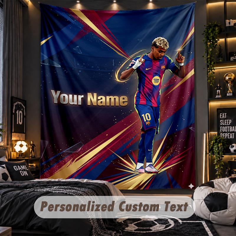 ArazzoLamine Yamal Nome Personalizzato Testo Appeso a Parete Personalizzato Arazzo Decorazione Murale per la Casa