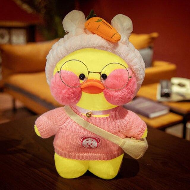 30cm Cute Plushie Lalafanfan Yellow Duck Stuffed Animals Soft Plush Toys For Girls Kids Kawaii Doll Birthday Christmas Gift 