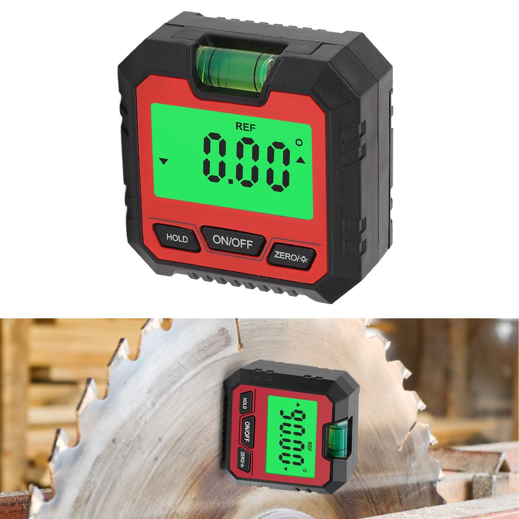 Digital Box Backlit LCD Display Magnetic Base 4 X 90 degrees Angle Gauge Meter Finder Protractor for Automotive Motorcycle