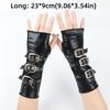 Pulsera con Hebilla Metálica Guantes de Cuero Lacado Medio Dedo Guantes Góticos Fiesta de Discoteca